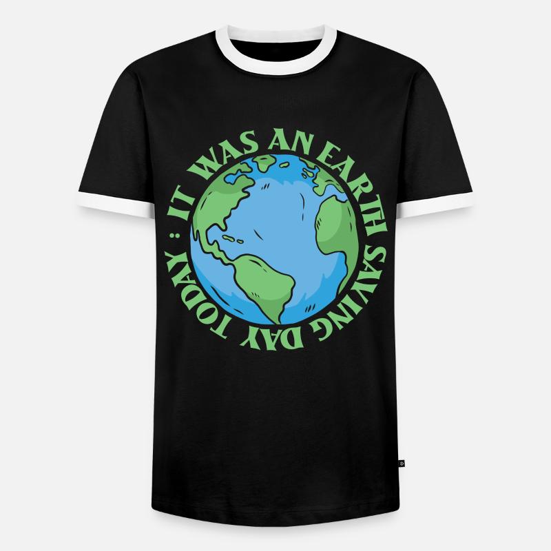 Space Space Earth Astroid Diversion - Men's Ringer Shirt - black/white