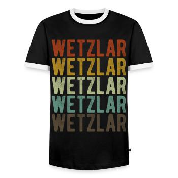 Wetzlar Stadt Retro Vintage - Männer Kontrast-T-Shirt - Schwarz/Weiß - Vorne - AI Model Female 172 light (172cm) & AI Model Male 178 light (178cm)