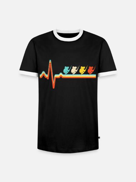 Koala Retro Herzschlag - Männer Kontrast-T-Shirt - Schwarz/Weiß