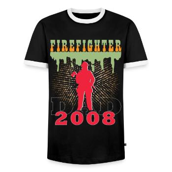 2008 Jahrgang feuerwehrmann Vater Geburtstag - Männer Kontrast-T-Shirt - Schwarz/Weiß - Vorne - AI Model Female 172 light (172cm) & AI Model Male 178 light (178cm)