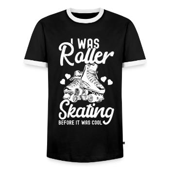 Roller skates - Men's Ringer Shirt - black/white - Front - AI Model Female 172 light (172cm) & AI Model Male 178 light (178cm)