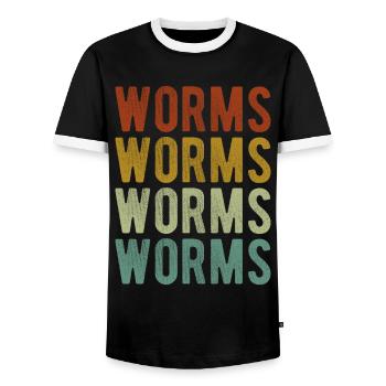 Worms City Rétro Vintage - T-shirt contrasté Homme - noir/blanc - Devant - AI Model Female 172 light (172cm) & AI Model Male 178 light (178cm)