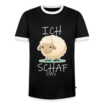 Komme Was Wolle Ich Schaf Das Depression Schäfchen - Männer Kontrast-T-Shirt - Schwarz/Weiß - Vorne - AI Model Female 172 light (172cm) & AI Model Male 178 light (178cm)
