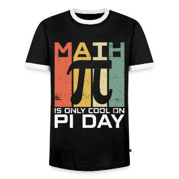 Funny Math Teacher for Pi Day Math Geek - Men's Ringer Shirt - black/white - Front - AI Model Female 172 light (172cm) & AI Model Male 178 light (178cm)