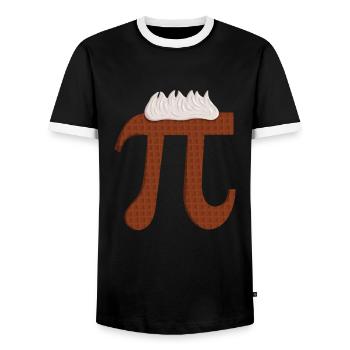 Chocolate Pi - Funny Math Teacher for Pi Day - Men's Ringer Shirt - black/white - Front - AI Model Female 172 light (172cm) & AI Model Male 178 light (178cm)