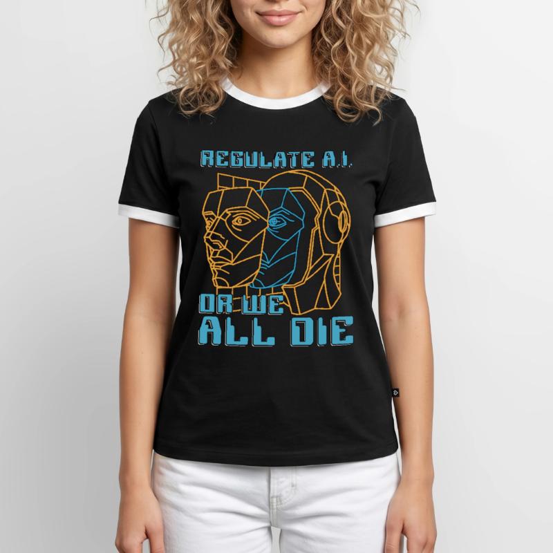 Artificial Intelligence Regulate A.I Or Programmer Männer Kontrast-T-Shirt