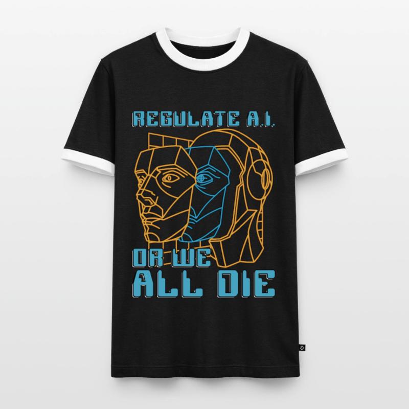 Artificial Intelligence Regulate A.I Or Programmer Männer Kontrast-T-Shirt