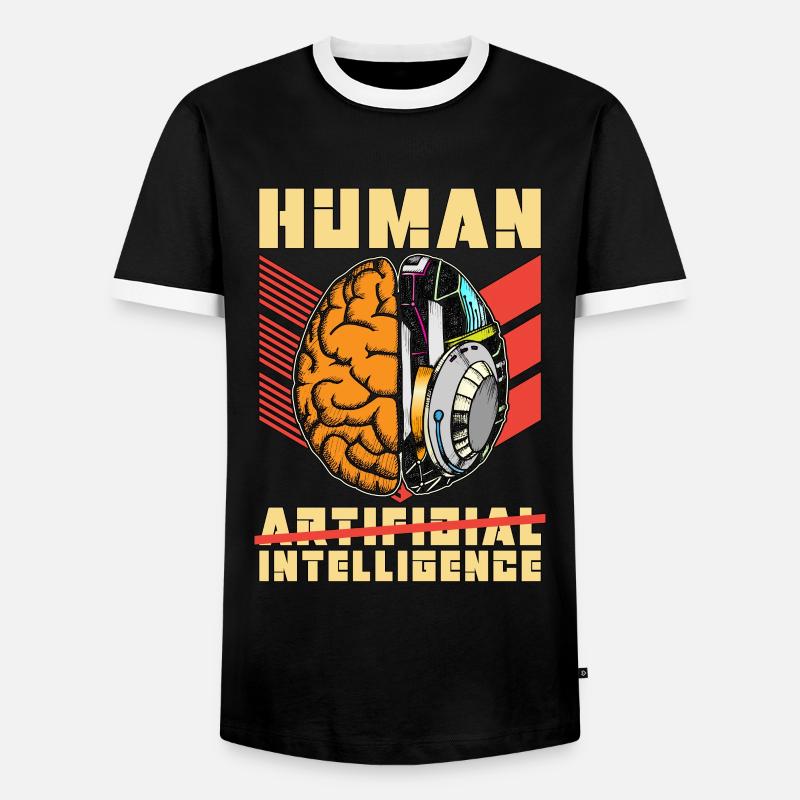 Artificial Intelligence Human Artificial Engineer - Männer Kontrast-T-Shirt - Schwarz/Weiß