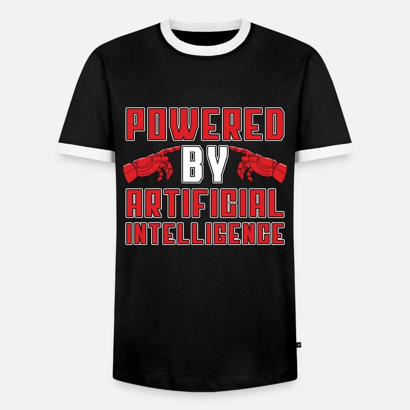 Artificial Intelligence Powered By Artificial - Männer Kontrast-T-Shirt - Schwarz/Weiß