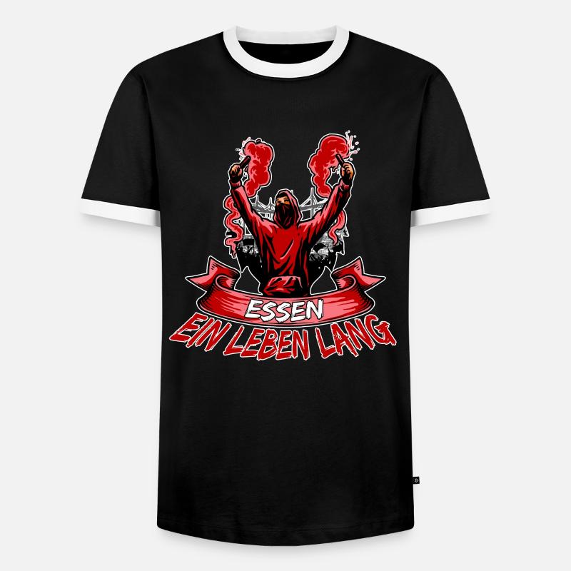 Essen ein Leben lang - Männer Kontrast-T-Shirt - Schwarz/Weiß