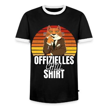 Katzen Katze Katzenshirt Katze Geschenkidee kitten - Männer Kontrast-T-Shirt - Schwarz/Weiß - Vorne - AI Model Female 172 light (172cm) & AI Model Male 178 light (178cm)