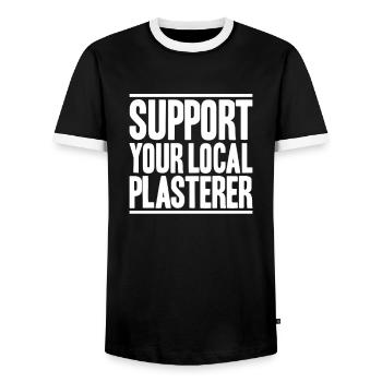 Stuckateur Plasterer Stukkateur Gipser Verputzer - Men's Ringer Shirt - black/white - Front - AI Model Female 172 light (172cm) & AI Model Male 178 light (178cm)