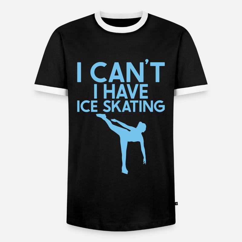 Eislaufen - Männer Kontrast-T-Shirt - Schwarz/Weiß