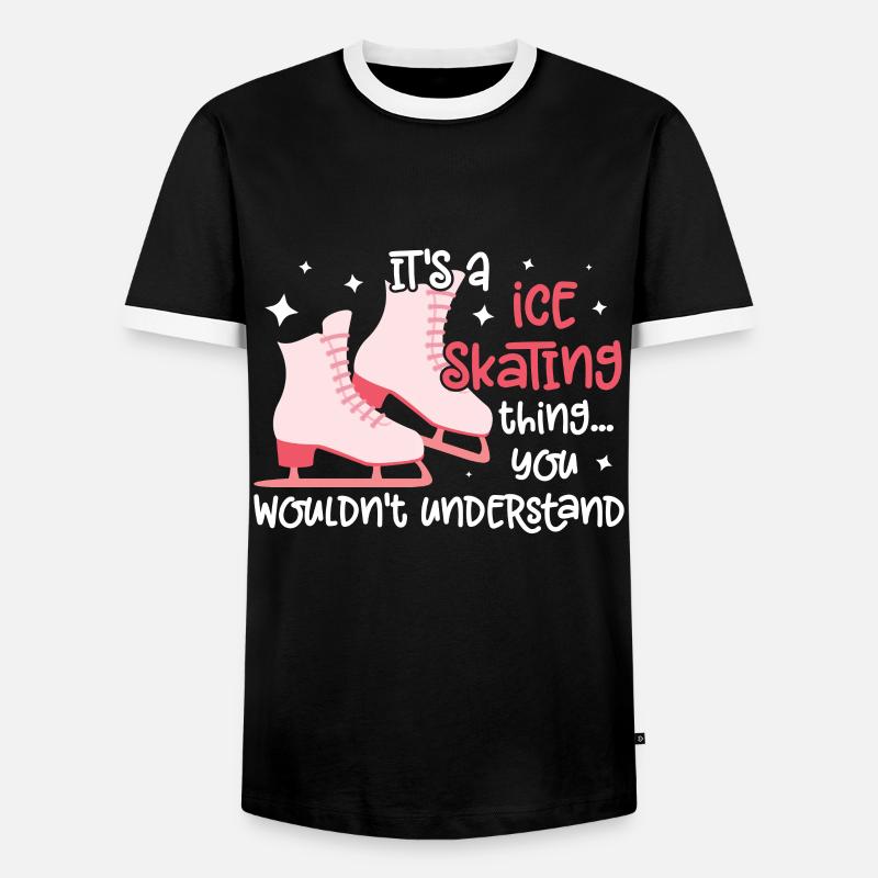 Eislaufen - Männer Kontrast-T-Shirt - Schwarz/Weiß