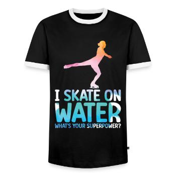 Eislaufen - Männer Kontrast-T-Shirt - Schwarz/Weiß - Vorne - AI Model Female 172 light (172cm) & AI Model Male 178 light (178cm)