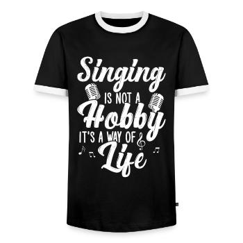 Chanter - T-shirt contrasté Homme - noir/blanc - Devant - AI Model Female 172 light (172cm) & AI Model Male 178 light (178cm)