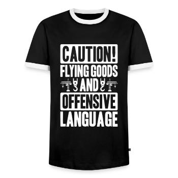 Kranführer Kranfahrer Kran Crane Operator - Männer Kontrast-T-Shirt - Schwarz/Weiß - Vorne - AI Model Female 172 light (172cm) & AI Model Male 178 light (178cm)