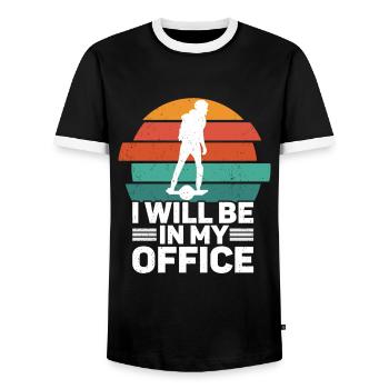 Unicycle - Men's Ringer Shirt - black/white - Front - AI Model Female 172 light (172cm) & AI Model Male 178 light (178cm)