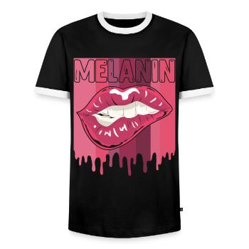 Mélanine Femmes Noires Femme Africaine - T-shirt contrasté Homme - noir/blanc - Devant - AI Model Female 172 light (172cm) & AI Model Male 178 light (178cm)