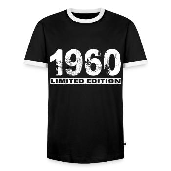 Édition limitée 1960 - T-shirt contrasté Homme - noir/blanc - Devant - AI Model Female 172 light (172cm) & AI Model Male 178 light (178cm)