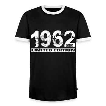 Édition limitée 1962 - T-shirt contrasté Homme - noir/blanc - Devant - AI Model Female 172 light (172cm) & AI Model Male 178 light (178cm)