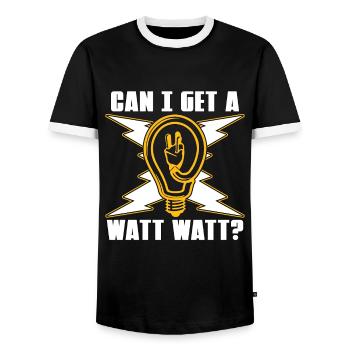 Electrical Engineering Can I Get A Watt Lineman - Männer Kontrast-T-Shirt - Schwarz/Weiß - Vorne - AI Model Female 172 light (172cm) & AI Model Male 178 light (178cm)