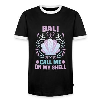 Bali Indonesien Strandurlaub am Meer - Männer Kontrast-T-Shirt - Schwarz/Weiß - Vorne - AI Model Female 172 light (172cm) & AI Model Male 178 light (178cm)