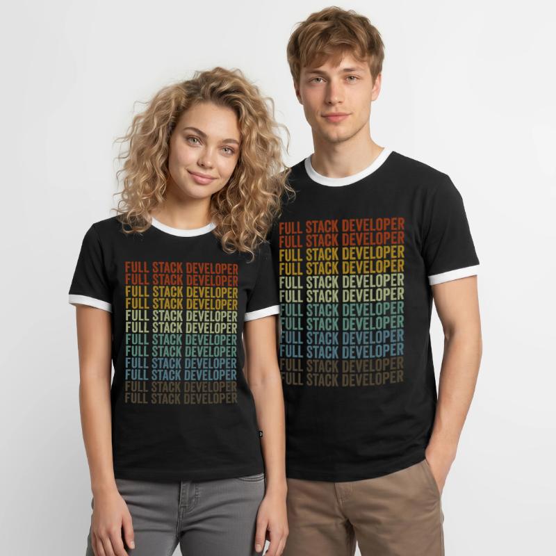 Full Stack Developer Coding Programmer Full St Men's Ringer Shirt