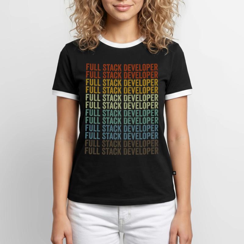 Full Stack Entwickler Coding Programmierer Full St Männer Kontrast-T-Shirt