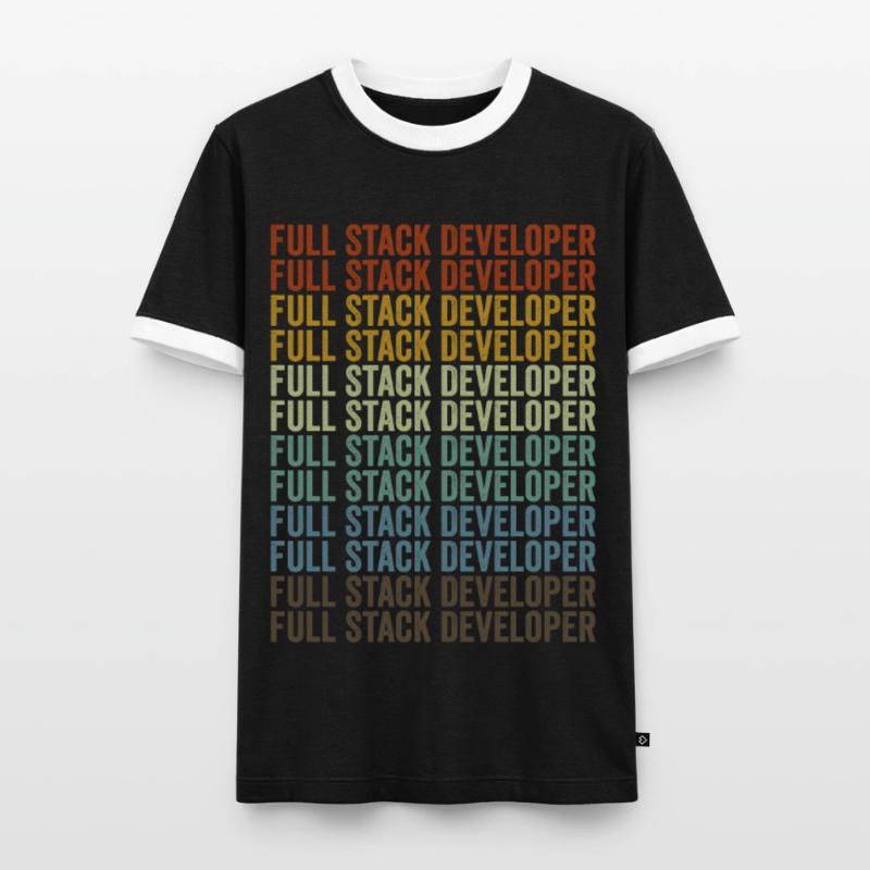 Programmeur de codage développeur Full Stack Full St T-shirt contrasté Homme