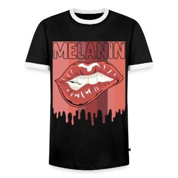 Mélanine Femmes Noires Femme Africaine - T-shirt contrasté Homme - noir/blanc - Devant - AI Model Female 172 light (172cm) & AI Model Male 178 light (178cm)