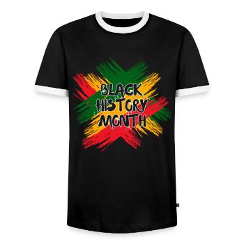 Black History Month USA Afro Amerika Afrika - Männer Kontrast-T-Shirt - Schwarz/Weiß - Vorne - AI Model Female 172 light (172cm) & AI Model Male 178 light (178cm)