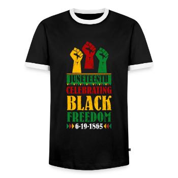 Juneteenth Freedom Black History America Africa - T-shirt contrasté Homme - noir/blanc - Devant - AI Model Female 172 light (172cm) & AI Model Male 178 light (178cm)
