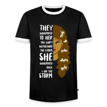 Femmes fortes Histoire des Noirs Femme africaine - T-shirt contrasté Homme - noir/blanc - Devant - AI Model Female 172 light (172cm) & AI Model Male 178 light (178cm)