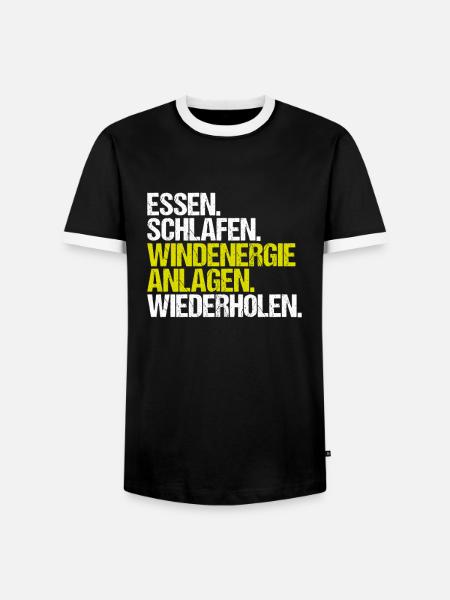 Servicetechniker Windenergieanlagen Windenergie - Männer Kontrast-T-Shirt - Schwarz/Weiß