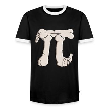 Pi Bones - Pi Funny Math Halloween - T-shirt contrasté Homme - noir/blanc - Devant - AI Model Female 172 light (172cm) & AI Model Male 178 light (178cm)