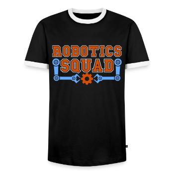Escouade robotique Automatisation Robots Ingénieur en robotique - T-shirt contrasté Homme - noir/blanc - Devant - AI Model Female 172 light (172cm) & AI Model Male 178 light (178cm)