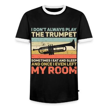 Trumpet - Men's Ringer Shirt - black/white - Front - AI Model Female 172 light (172cm) & AI Model Male 178 light (178cm)