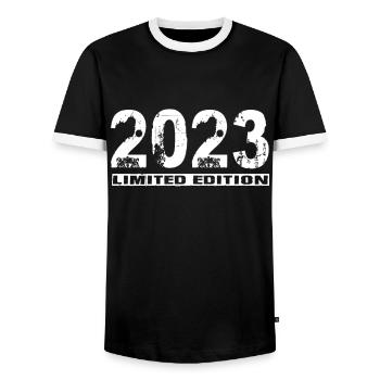 Édition limitée 2023 - T-shirt contrasté Homme - noir/blanc - Devant - AI Model Female 172 light (172cm) & AI Model Male 178 light (178cm)