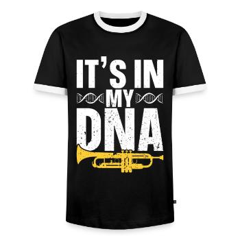 Trumpet - Men's Ringer Shirt - black/white - Front - AI Model Female 172 light (172cm) & AI Model Male 178 light (178cm)