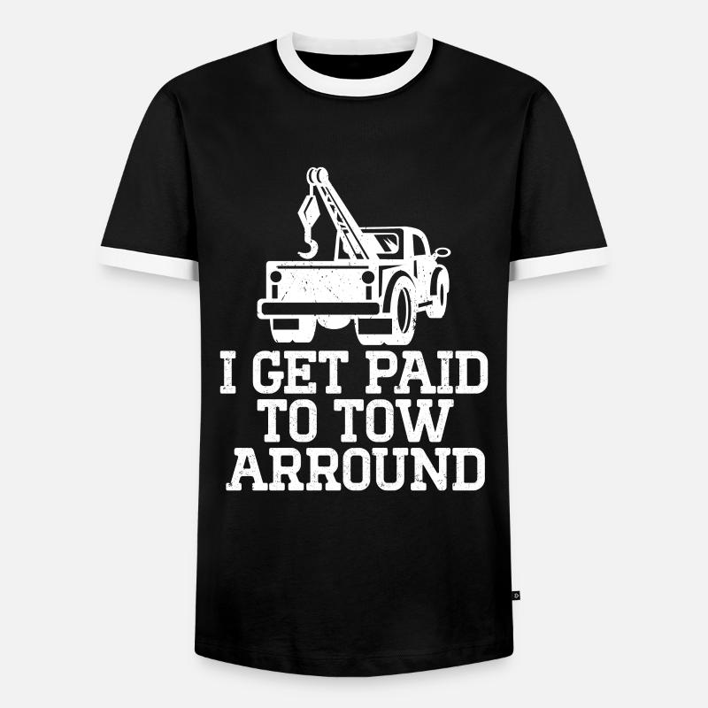 Abschleppfahrzeug - Männer Kontrast-T-Shirt - Schwarz/Weiß