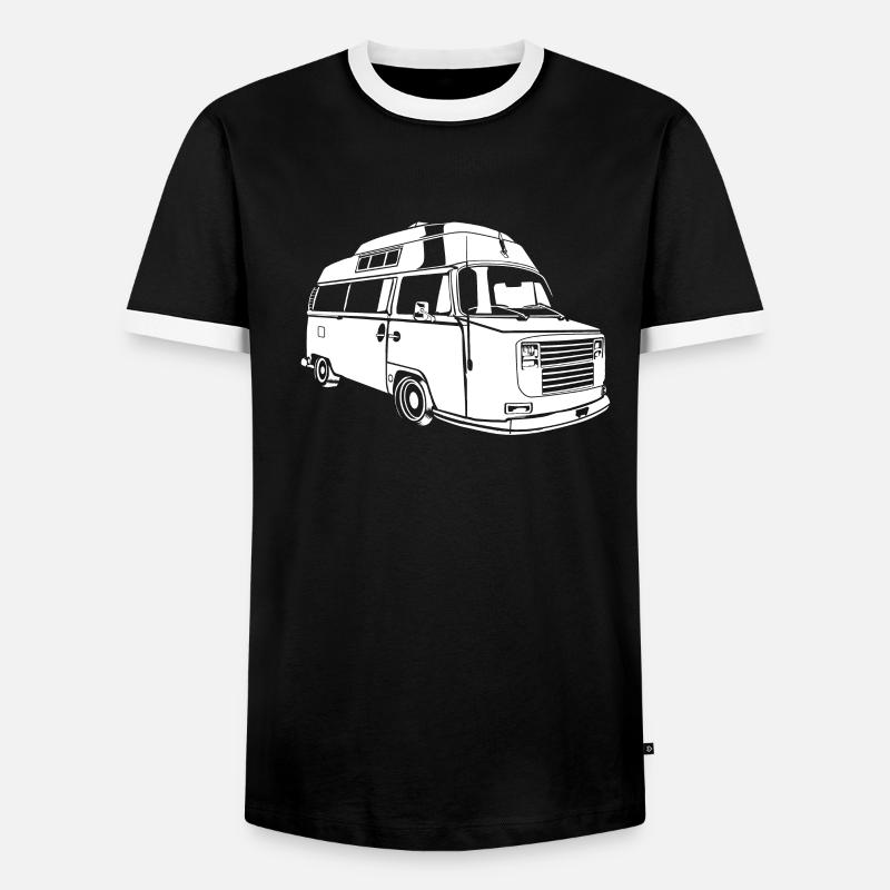 Van Camper Bus - Männer Kontrast-T-Shirt - Schwarz/Weiß