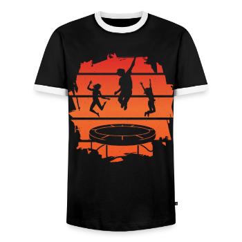 Trampoline - T-shirt contrasté Homme - noir/blanc - Devant - AI Model Female 172 light (172cm) & AI Model Male 178 light (178cm)