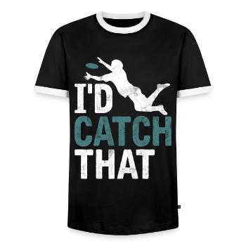 Ultimate Frisbee & Disc Golf Frisbee Design - Männer Kontrast-T-Shirt - Schwarz/Weiß - Vorne - AI Model Female 172 light (172cm) & AI Model Male 178 light (178cm)