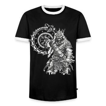 Vikings Rune nordique Vikings Valhalla Vikings - T-shirt contrasté Homme - noir/blanc - Devant - AI Model Female 172 light (172cm) & AI Model Male 178 light (178cm)