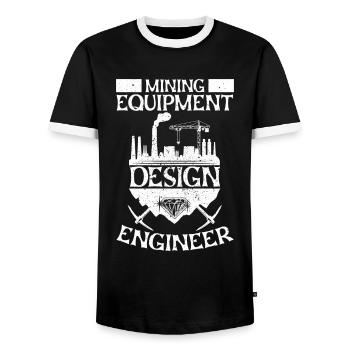 Engineer Mining Engineer - Men's Ringer Shirt - black/white - Front - AI Model Female 172 light (172cm) & AI Model Male 178 light (178cm)