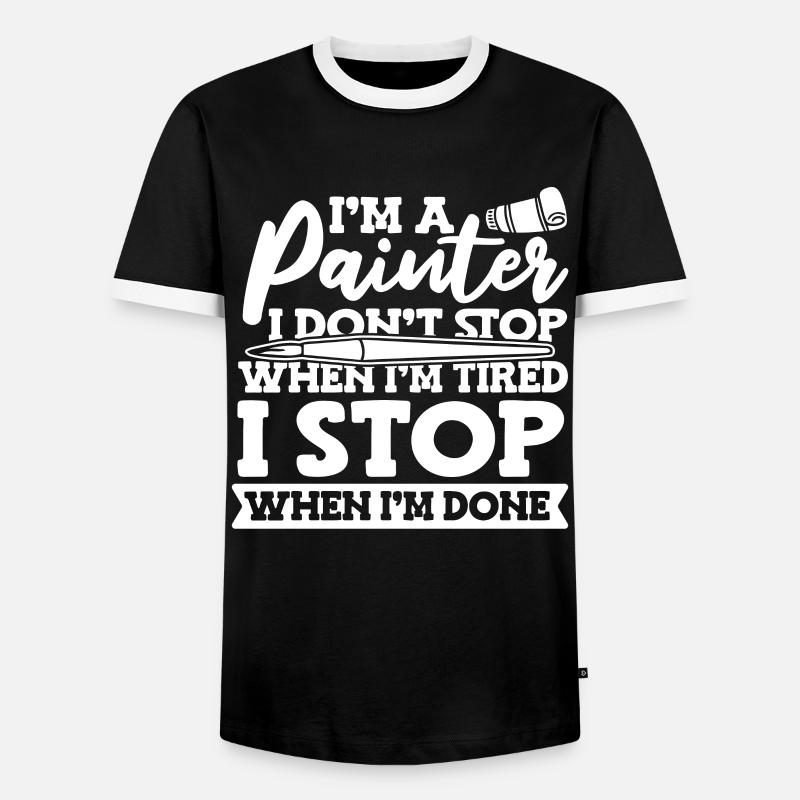 painter painter humor - Men's Ringer Shirt - black/white