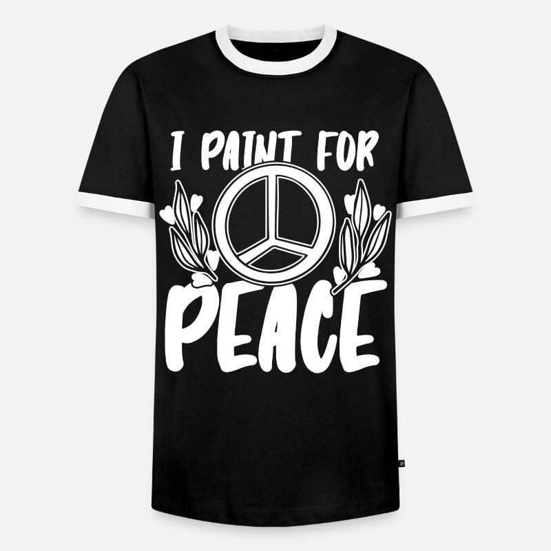 painter painter peace - Men's Ringer Shirt - black/white