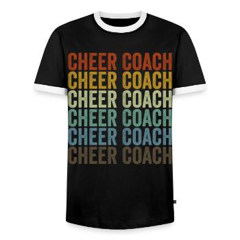 Cheer Coach Leopard - Männer Kontrast-T-Shirt - Schwarz/Weiß - Vorne - AI Model Female 172 light (172cm) & AI Model Male 178 light (178cm)