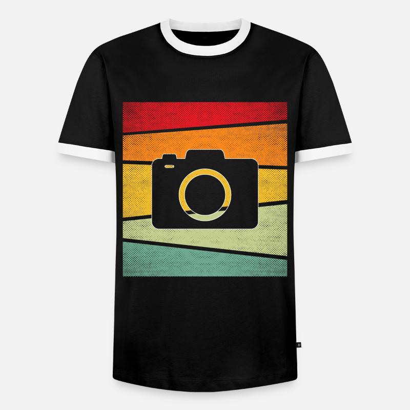 Camera Retro - Men's Ringer Shirt - black/white